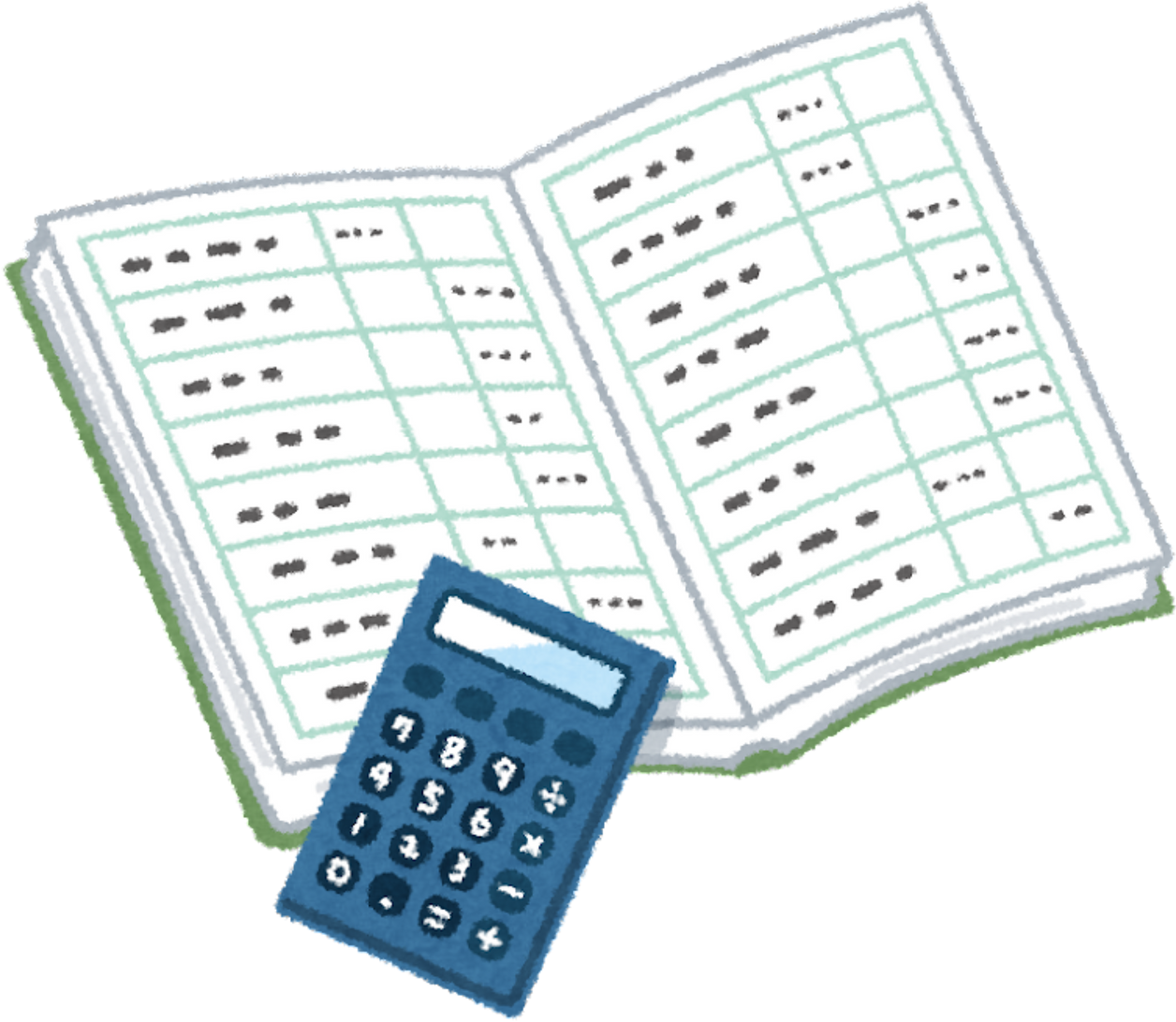 Illustration of Accounting Ledger and Calculator